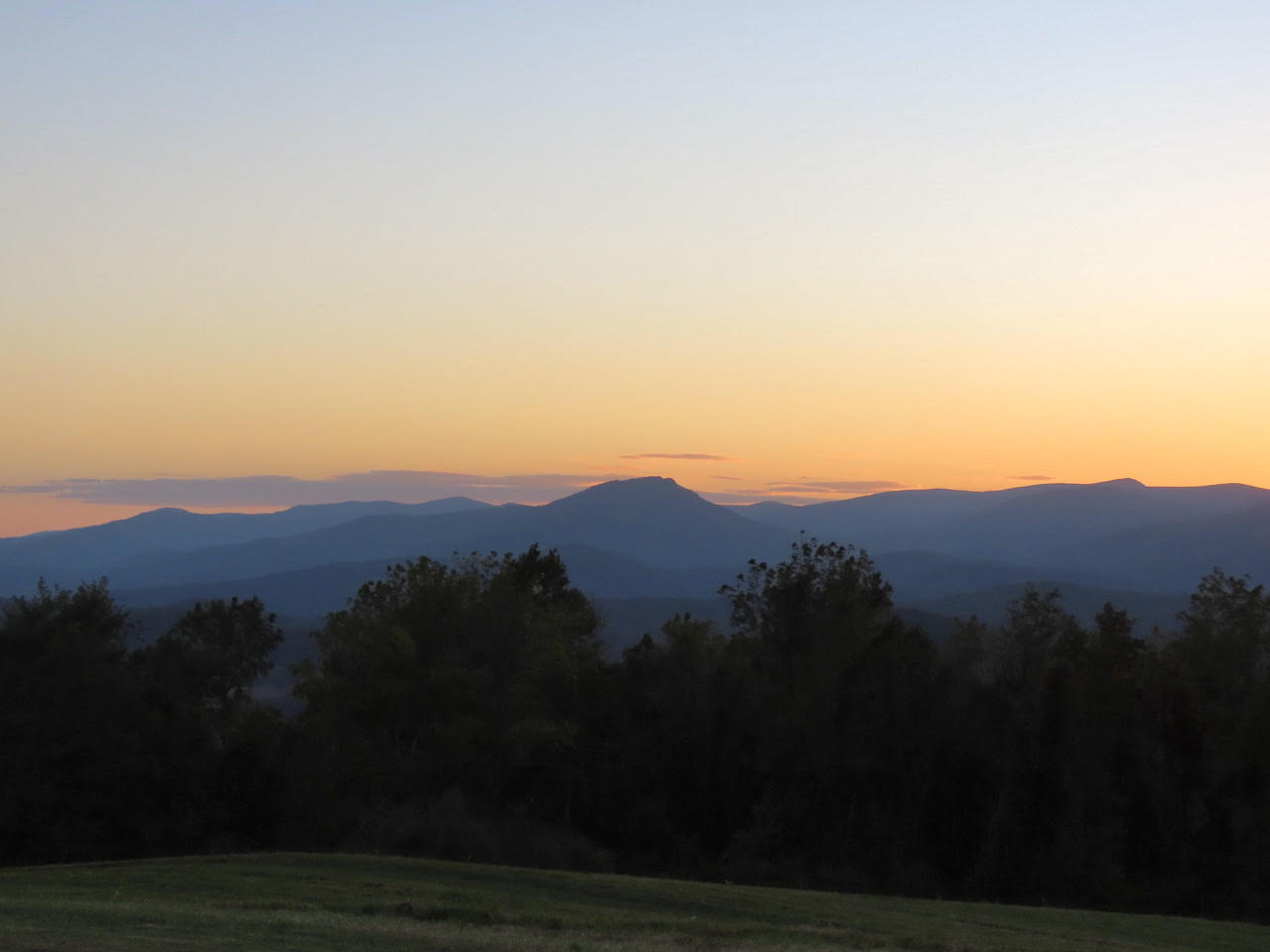 The Blue Ridge mountains at sunset, seen from the hills near Washington, Virginia — home of the network's southern clinical hub